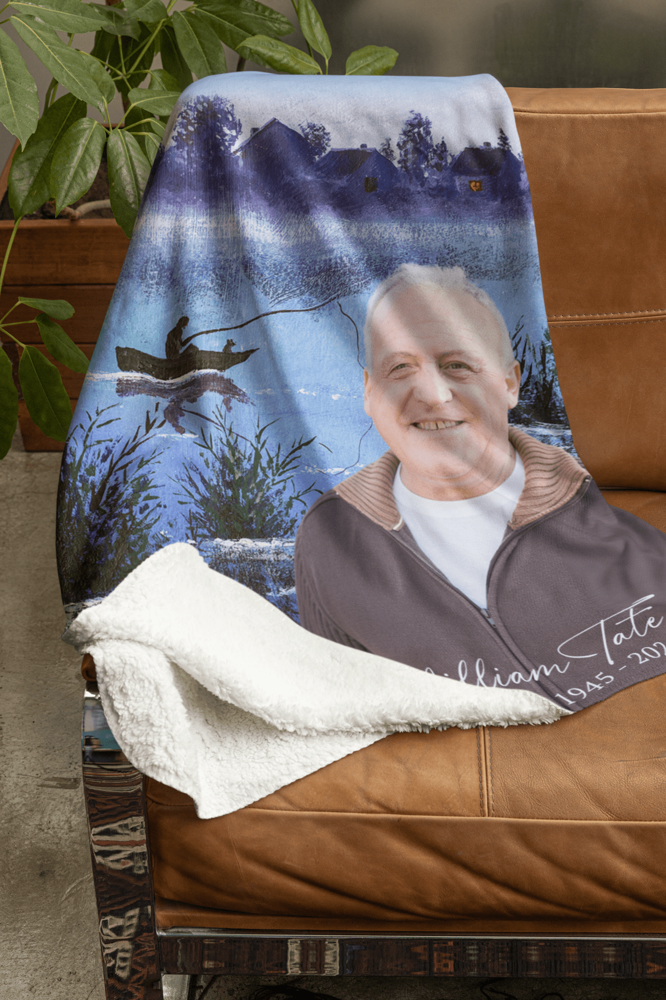 Fishing Memorial Blanket Sherpa Throw - The Funeral Program Site