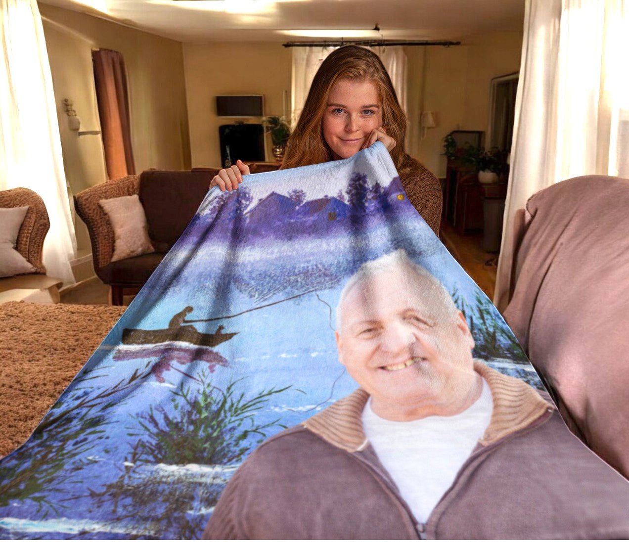 Fishing Memorial Blanket Sherpa Throw - The Funeral Program Site