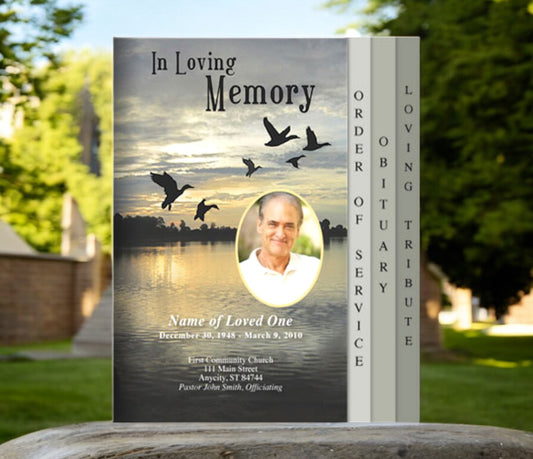 Flight 8-Sided Graduated Funeral Program Template