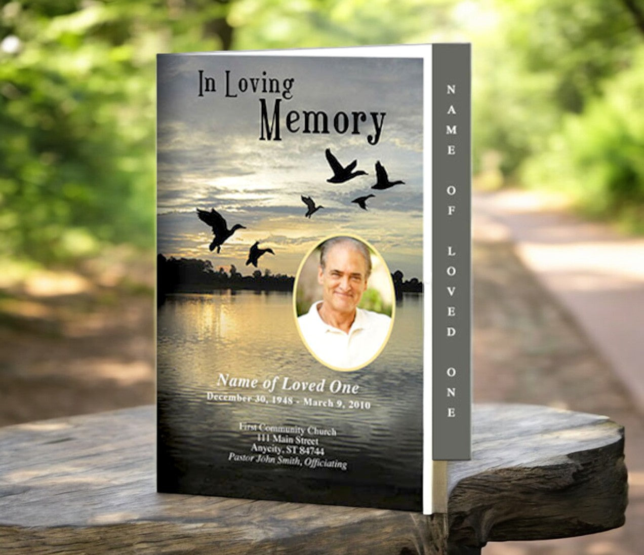 Flight 4-Sided Graduated Funeral Program Template