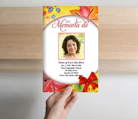 Flora Funeral Program Template - The Funeral Program Site