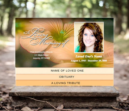 Floral 8 - Sided Graduated Bottom Fold Template - The Funeral Program Site