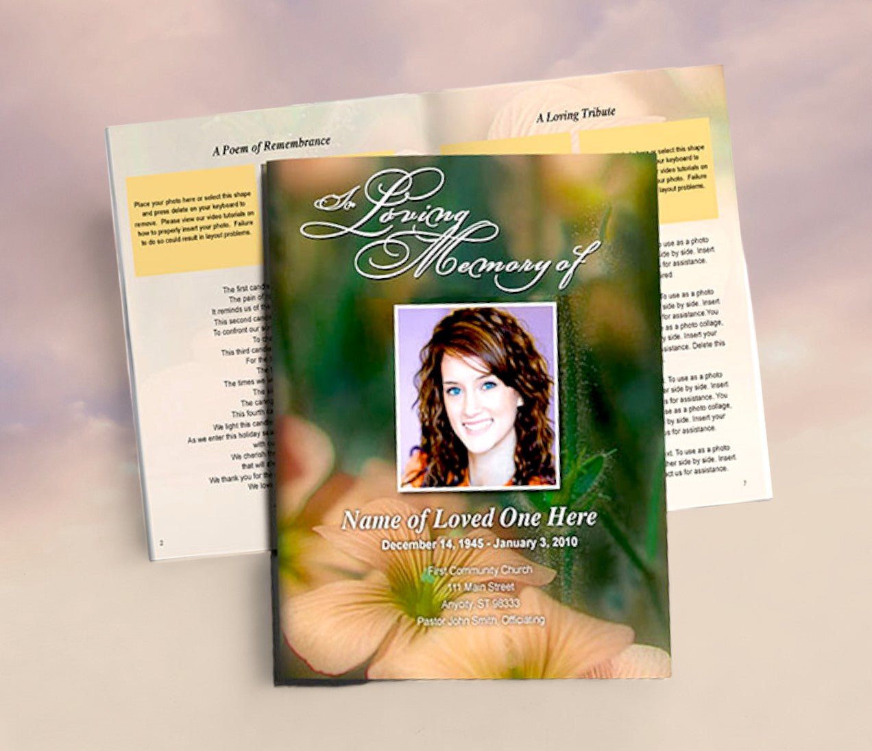 Floral Funeral Booklet Template - The Funeral Program Site