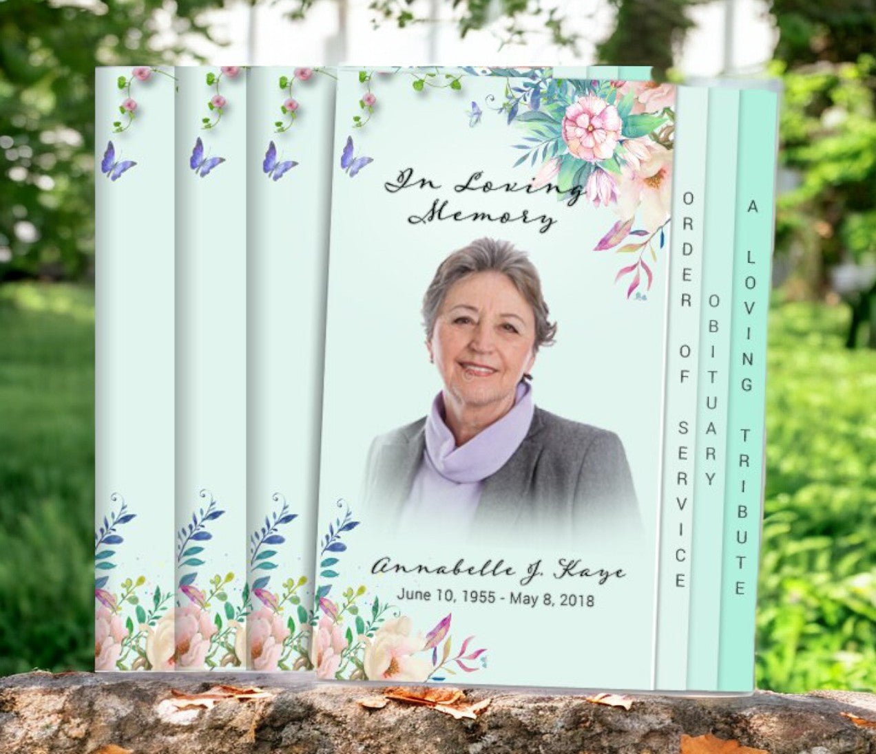 Floral Inspire 8 - Sided Graduated Funeral Program Design & Print (Pack 50) - The Funeral Program Site