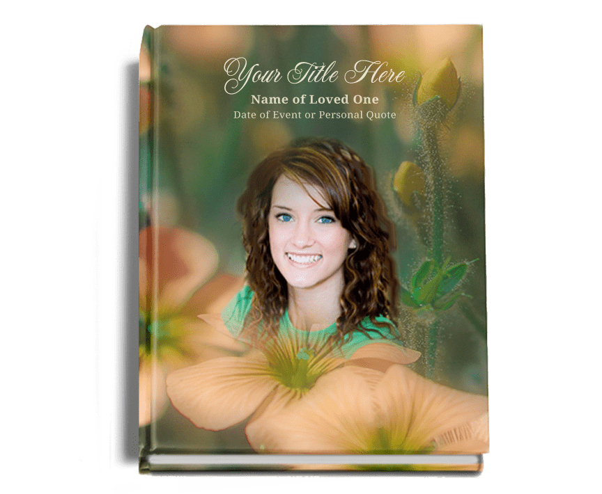 Floral Perfect Bind Memorial Funeral Guest Book - The Funeral Program Site