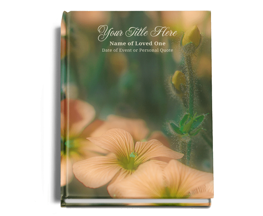 Floral Perfect Bind Memorial Funeral Guest Book - The Funeral Program Site