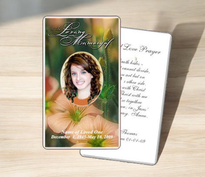 Floral Prayer Card Template - The Funeral Program Site