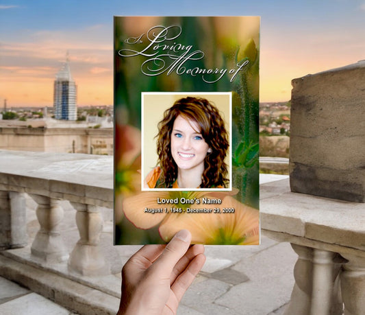 Floral Funeral Program Template