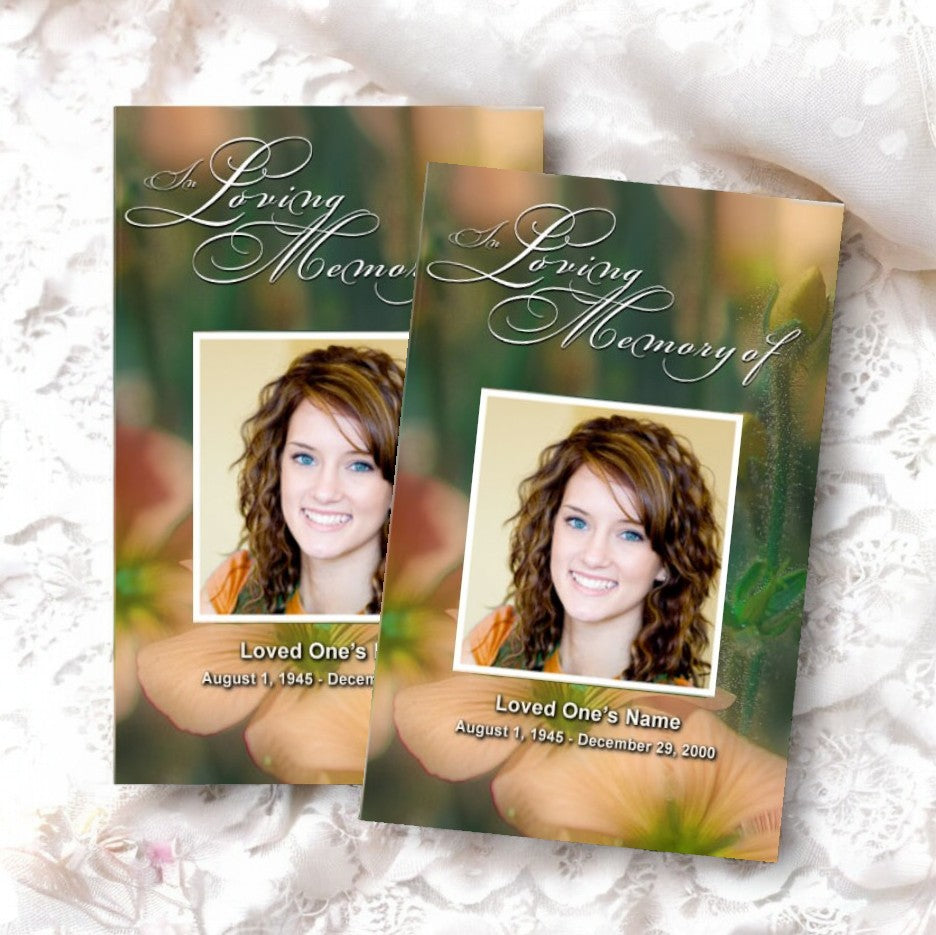 Floral Funeral Program Template - The Funeral Program Site