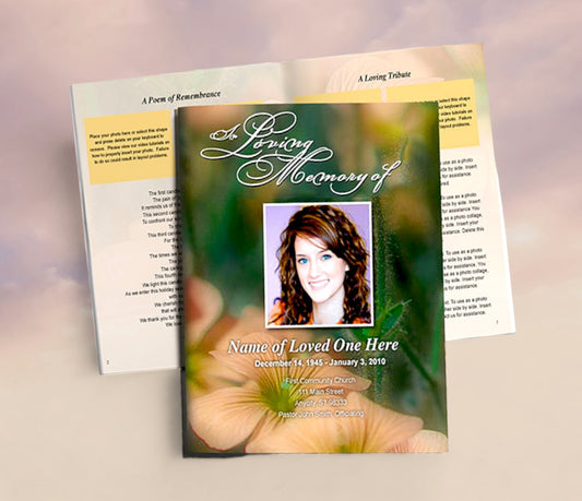 Floral Funeral Booklet Template