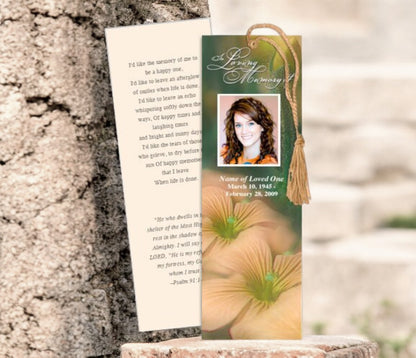 Floral Memorial Bookmark Template