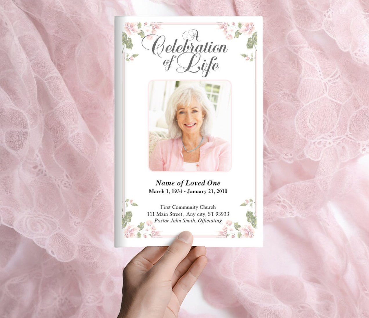 Floret Funeral Program Template - The Funeral Program Site