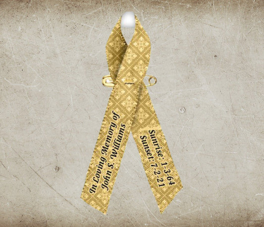 Flourish Custom Awareness Ribbon - Pack of 10 - The Funeral Program Site