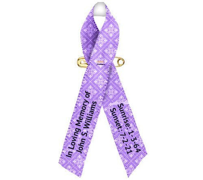 Flourish Custom Awareness Ribbon - Pack of 10 - The Funeral Program Site