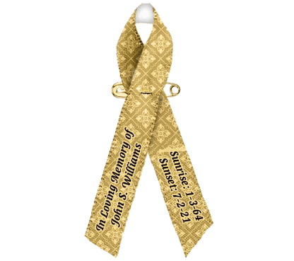 Flourish Custom Awareness Ribbon - Pack of 10 - The Funeral Program Site