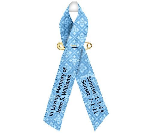 Flourish Custom Awareness Ribbon - Pack of 10 - The Funeral Program Site