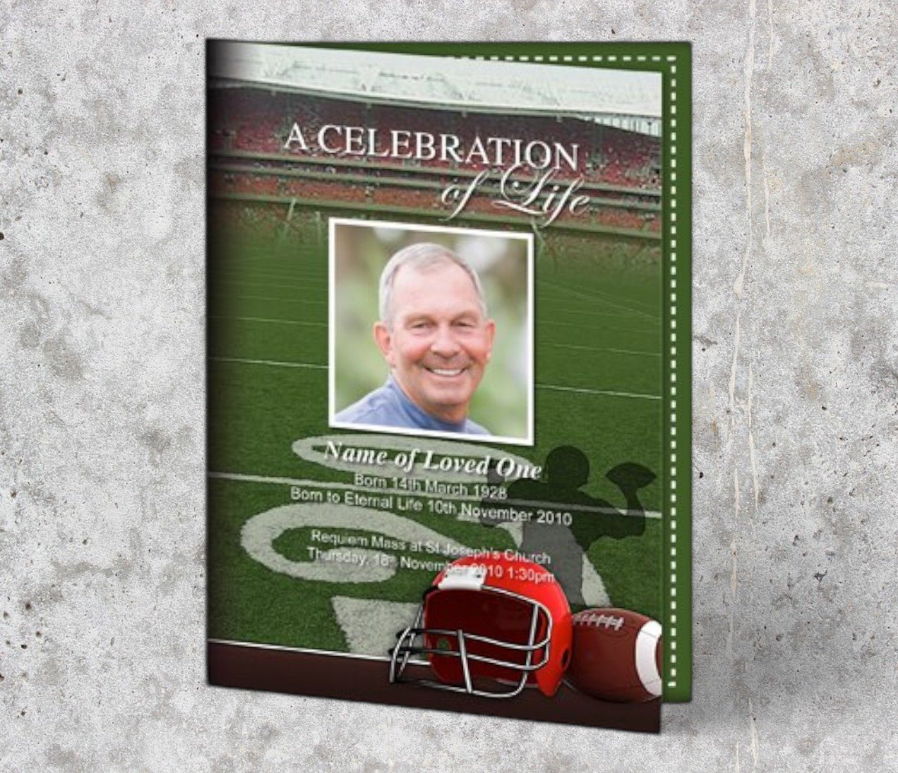 Football A4 Funeral Order of Service Template - The Funeral Program Site