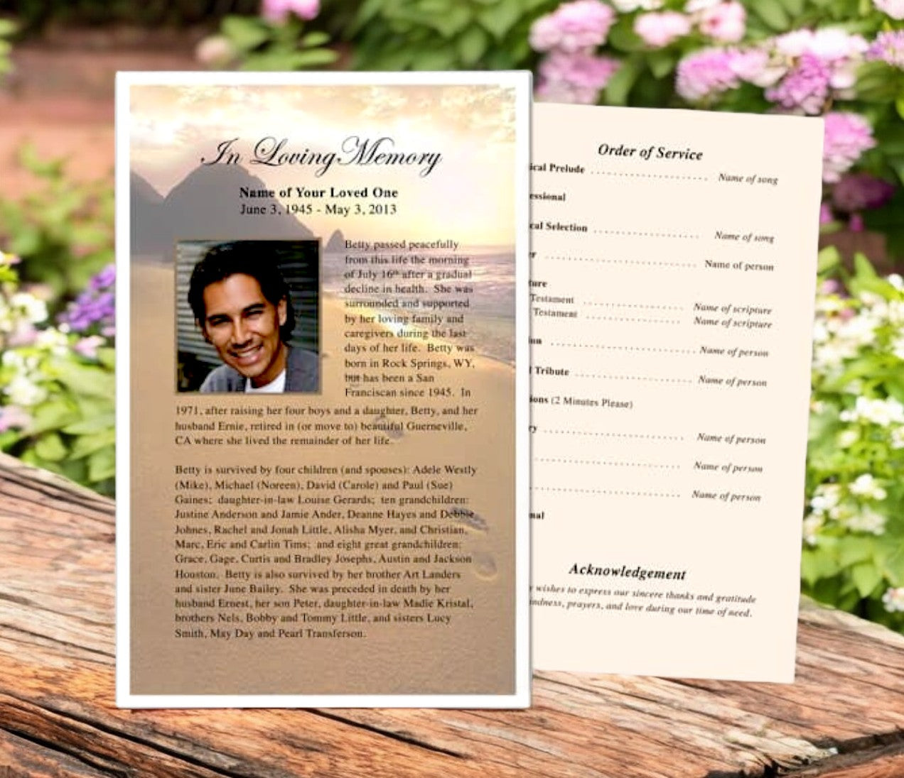 Footprints Funeral Flyer Template