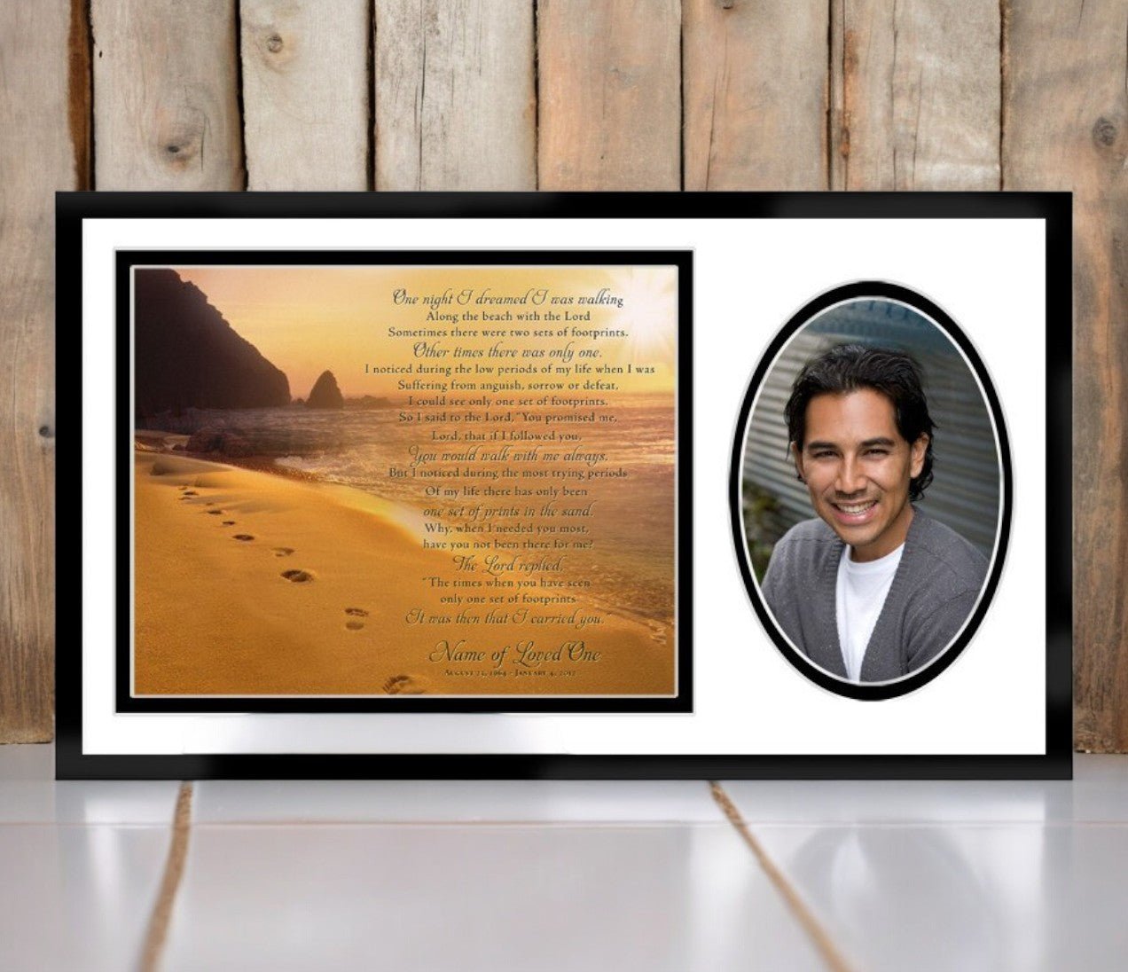 Footprints Memorial Frame Plaque Keepsake - The Funeral Program Site