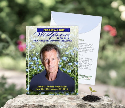 Forget - Me - Not Custom Wildflower Seed Packet (Pack of 10) - The Funeral Program Site