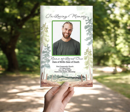 Forest Online Funeral Program Template