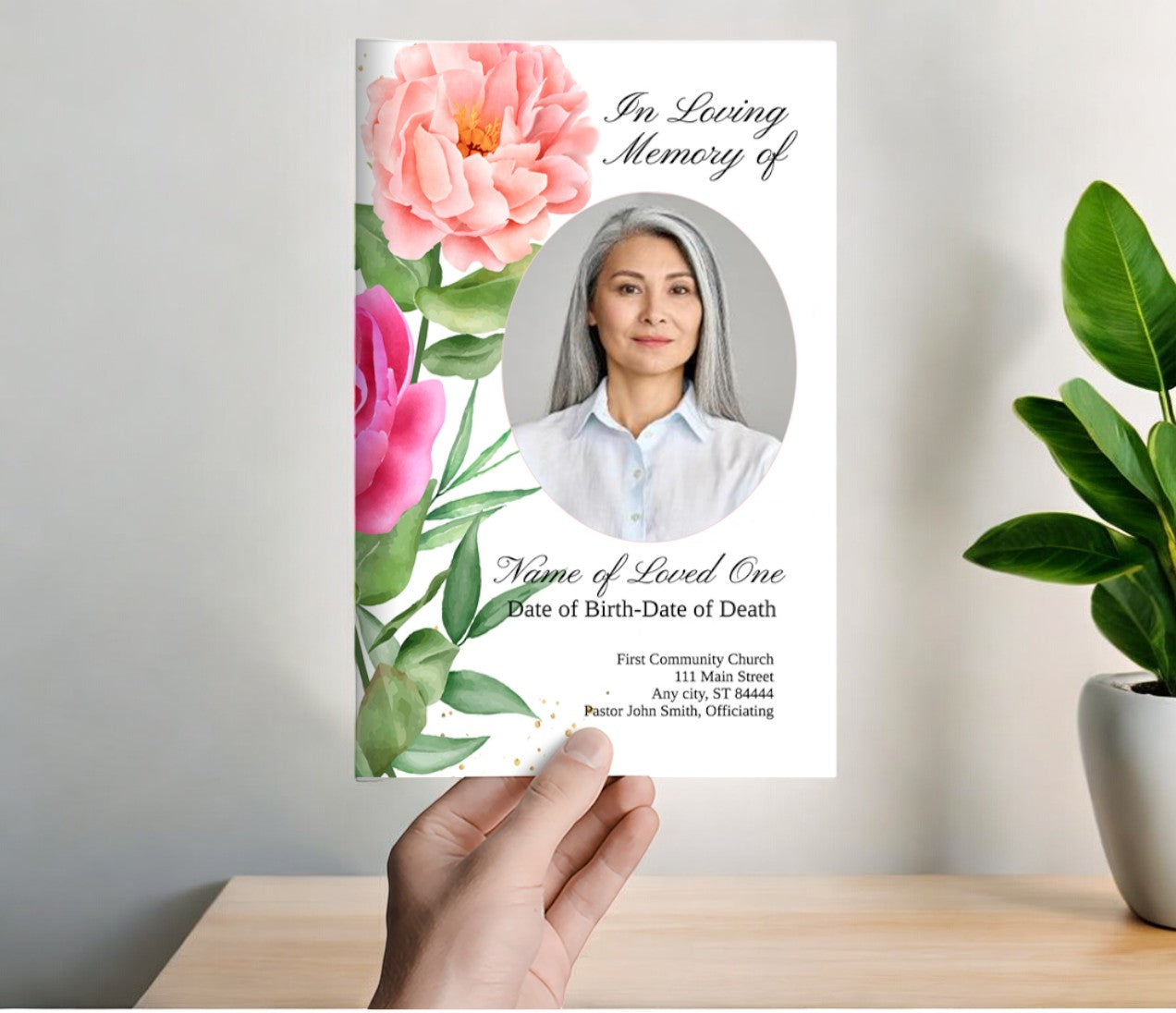 Botanic Online Funeral Program Template