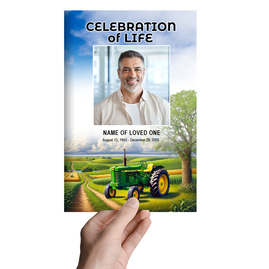 Tractor Funeral Program Template