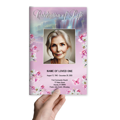 Orchid Blooms Funeral Program Template