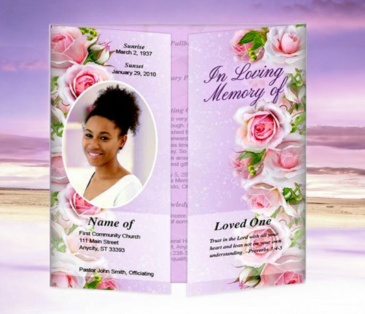 Full Bloom Gatefold Program Template - The Funeral Program Site