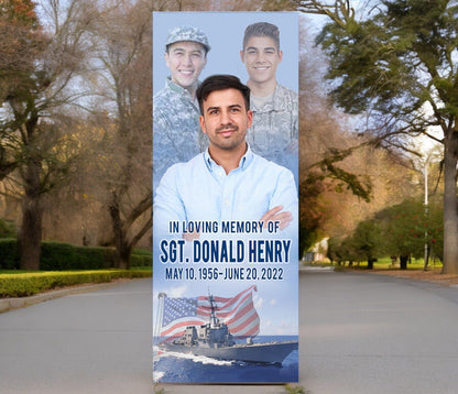 Funeral Banner 24 x 60 - Navy - The Funeral Program Site