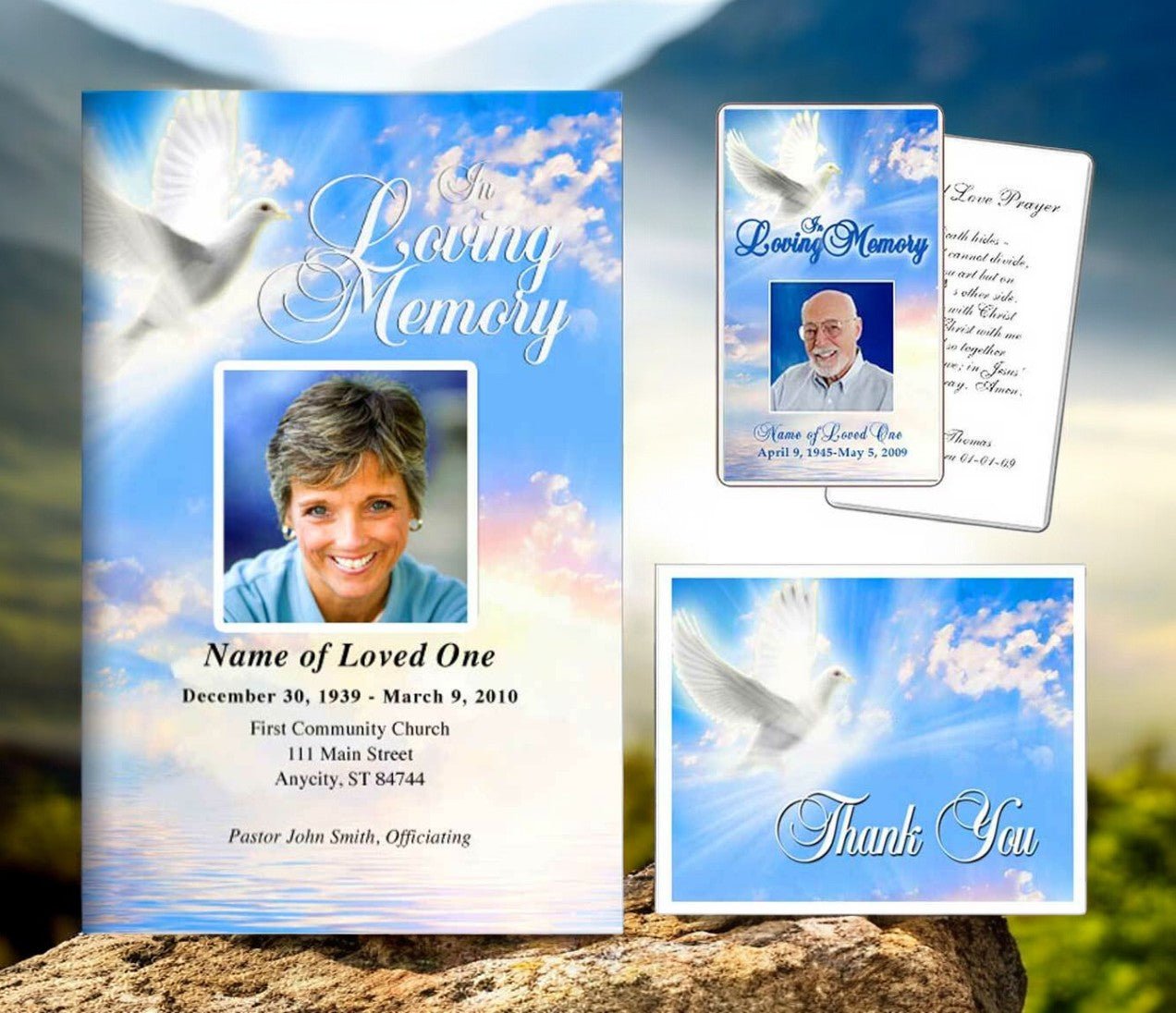 Funeral Stationery Template Bundle - Peace - The Funeral Program Site