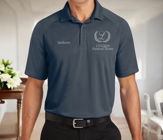 Personalized Funeral Home Logo Performance Polo Shirt