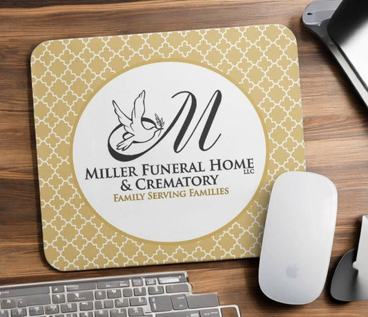 Funeral Home Personalized Mouse Pad Logo -Golden Design