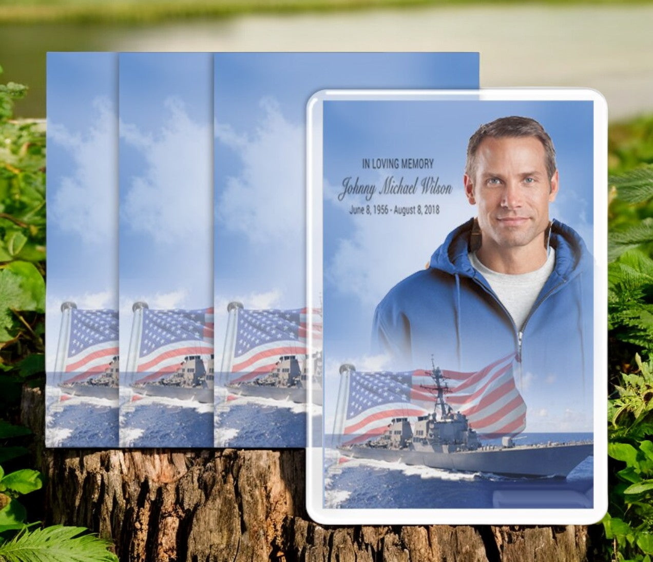 Military Navy Funeral Prayer Card Design & Print (Pack of 50)