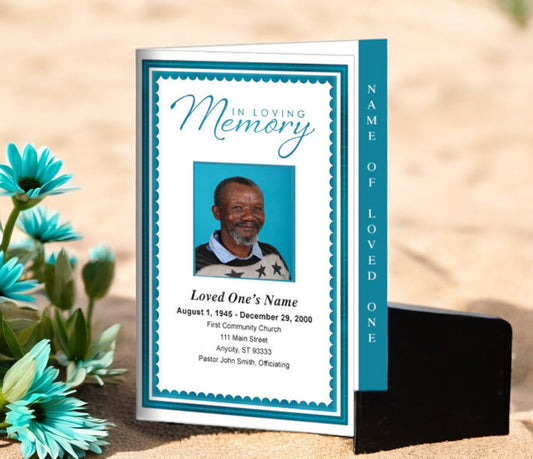 Gallant 4-Sided Graduated Funeral Program Template