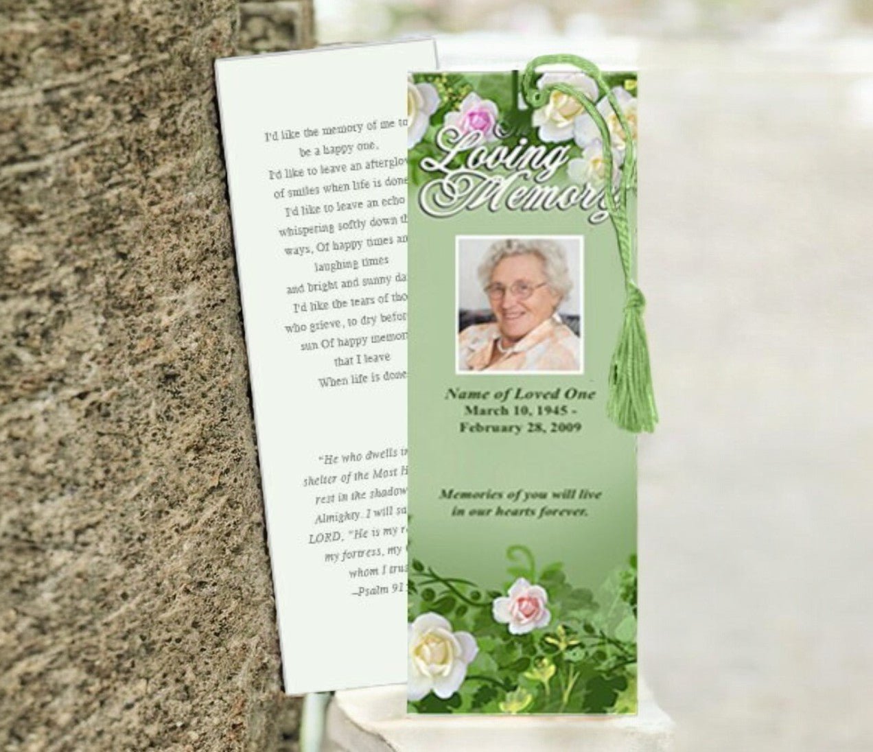 Garden Memorial Bookmark Template - The Funeral Program Site