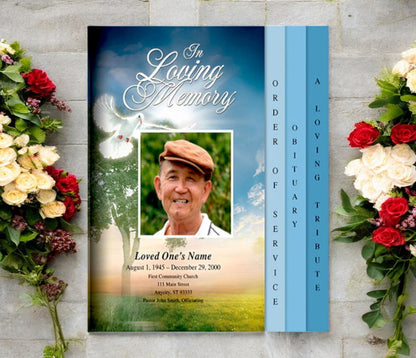 Gardener 8 - Sided Graduated Funeral Program Template - The Funeral Program Site