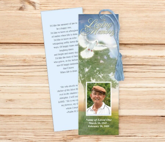 Gardener Memorial Bookmark Template - The Funeral Program Site