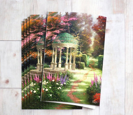 Thomas Kinkade Garden of Prayer Funeral Paper (Pack of 25)