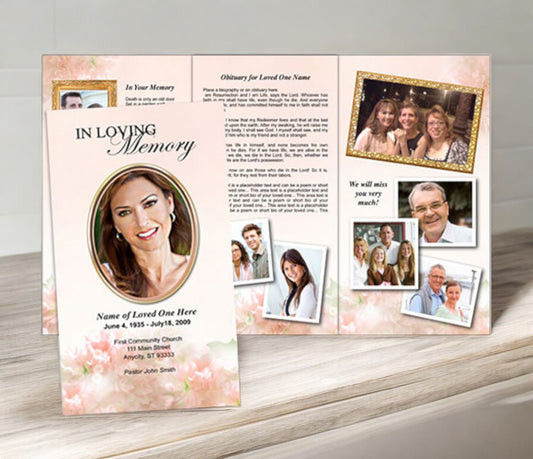 Garland TriFold Funeral Brochure Template