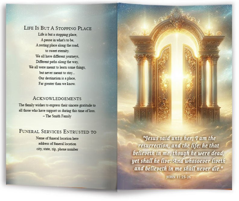 Gate of Heaven Funeral Program Template - The Funeral Program Site