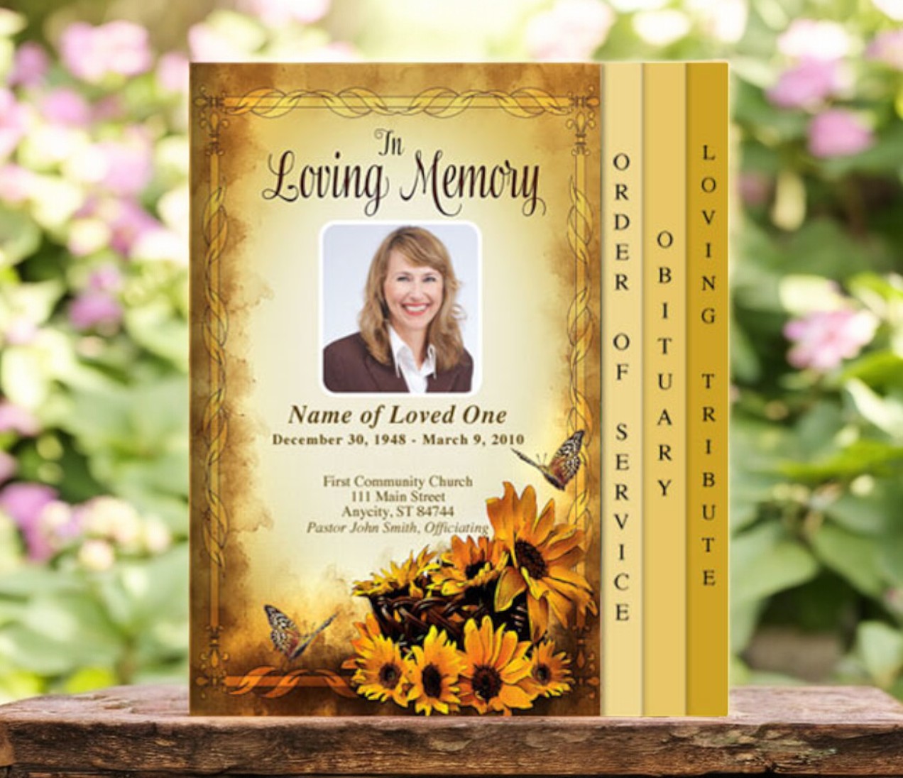 Genesis 8-Sided Graduated Funeral Program Template