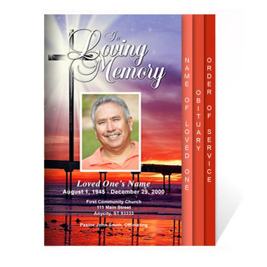 Glorify 8 - Sided Graduated Funeral Program Template - The Funeral Program Site