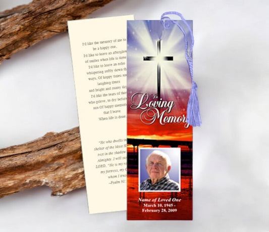 Glorify Memorial Bookmark Template - The Funeral Program Site