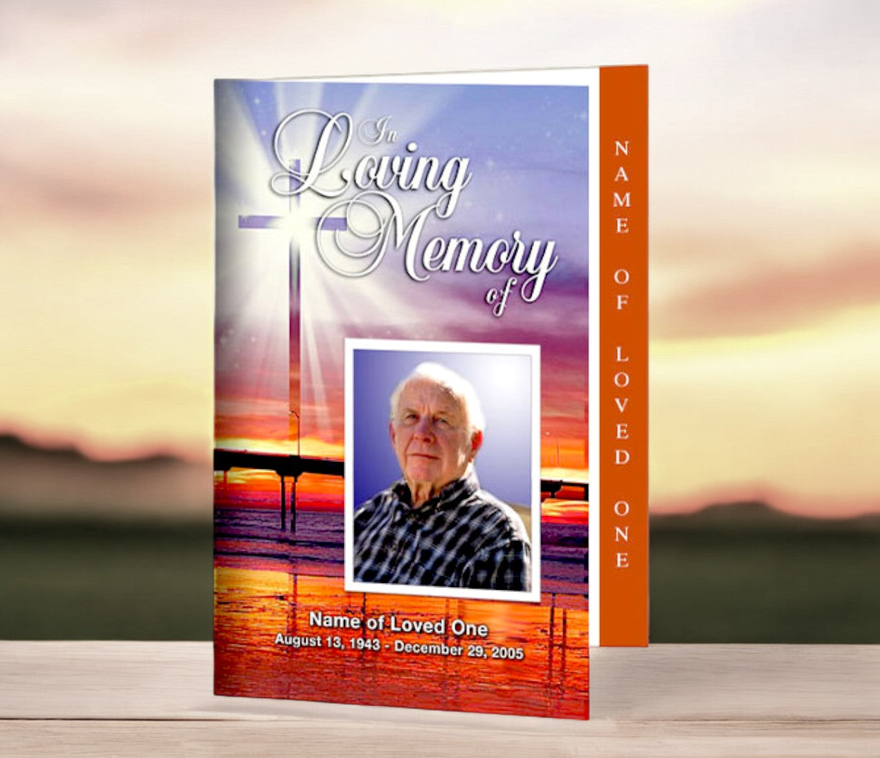 Glorify 4-Sided Graduated Funeral Program Template