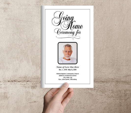 Going Home Funeral Program Template