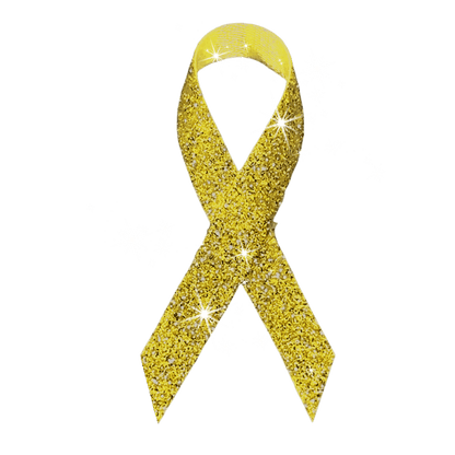 Gold Cancer Ribbon, Awareness Ribbons (No Personalization) - Pack of 10 - The Funeral Program Site