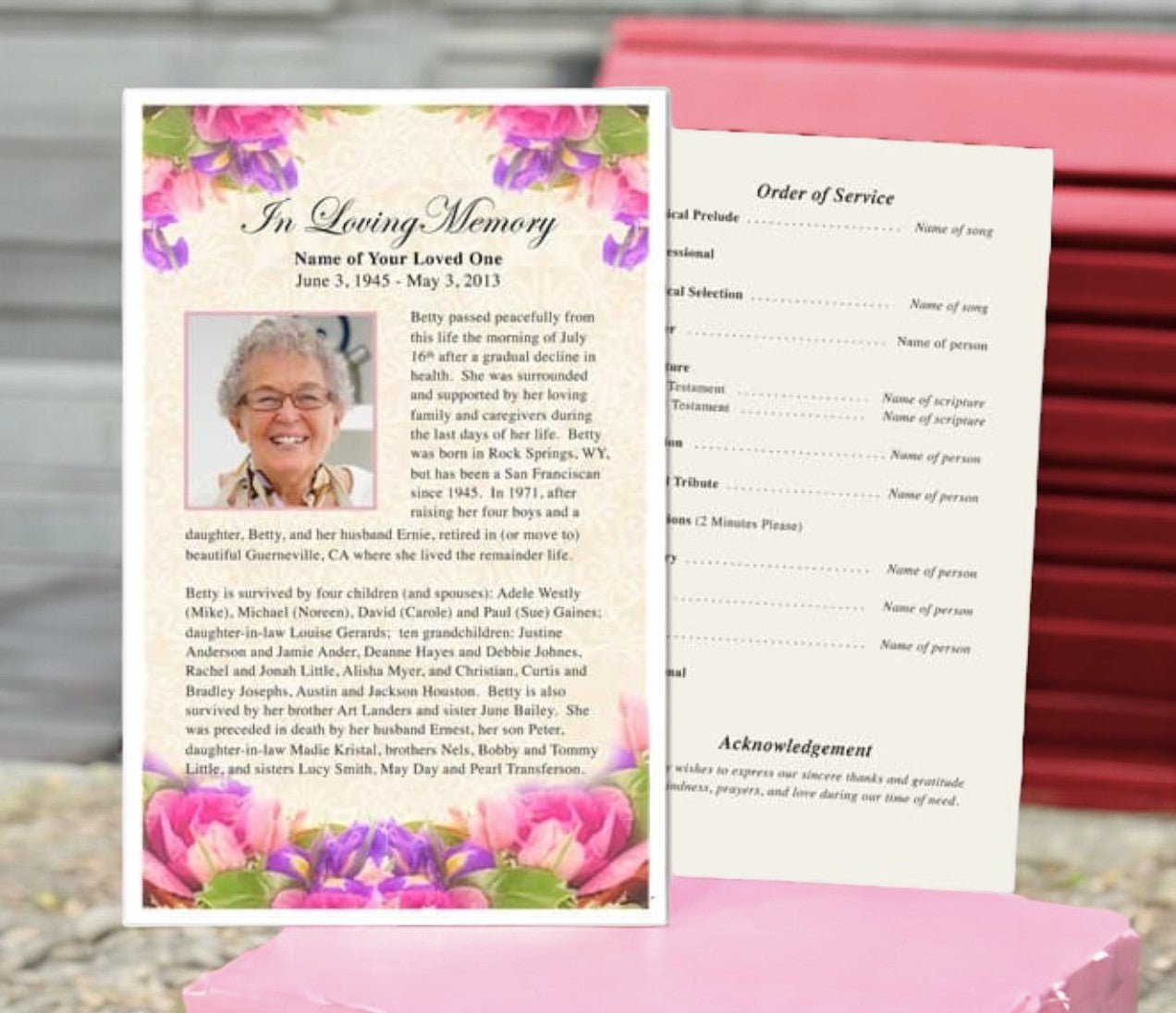 Golden Funeral Flyer Template - The Funeral Program Site