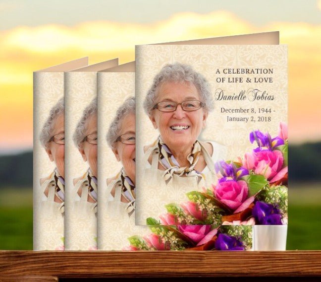 Golden Memorial Cards Done For You Design & Print (Pack of 50) - The Funeral Program Site