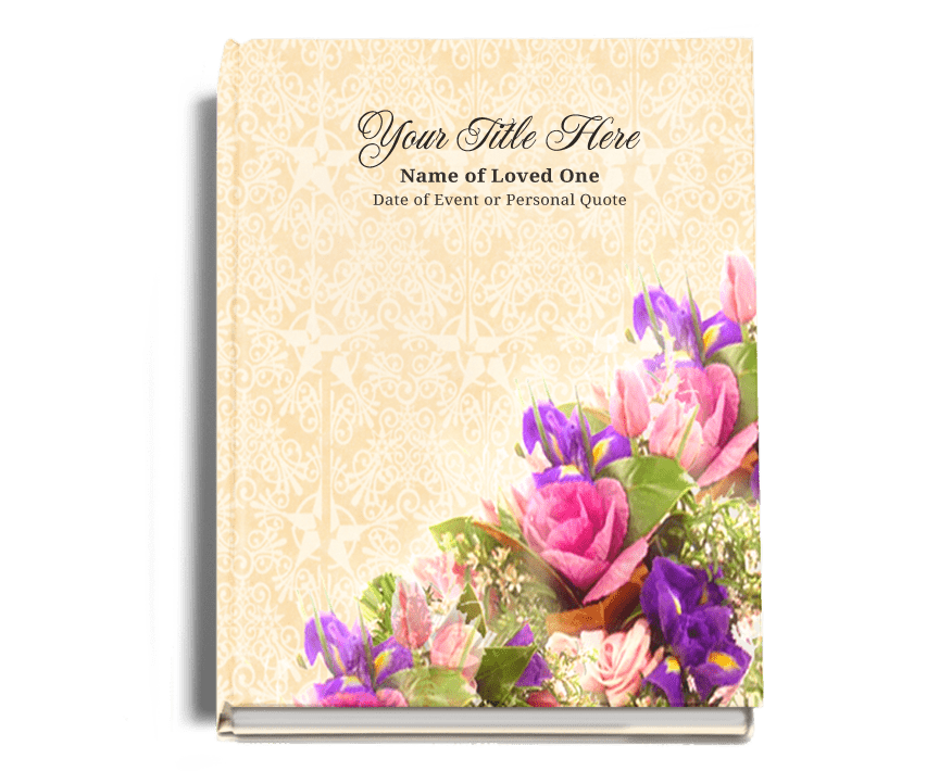 Golden Perfect Bind Memorial Funeral Guest Book - The Funeral Program Site